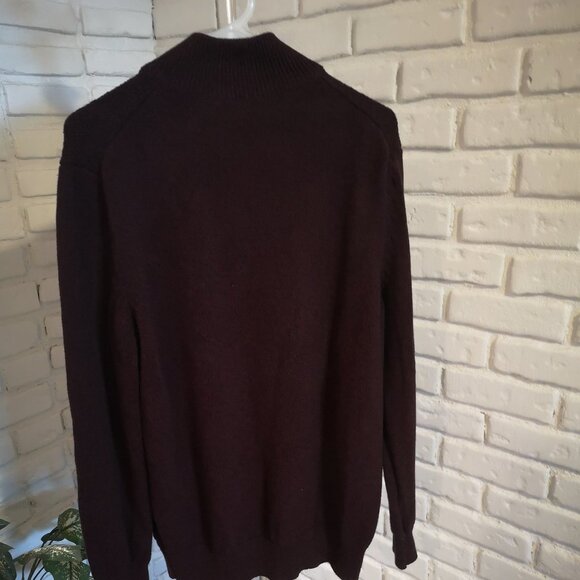 Calvin Klein Men's 1/4 Zip Regular Fit Burgundy Sweater - Picture 2 of 9